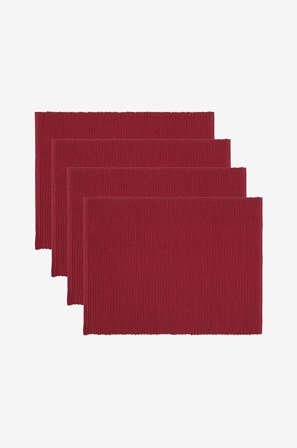 Linum - Paikkamatto Uni 4-pack - Punainen - Kaitaliinat & tabletit - - Homeroom