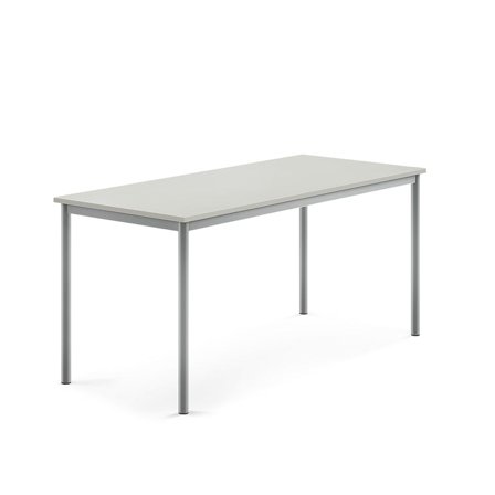 Bord SONITUS, 1600x700x720 mm, stativ silver, ljuddämpande högtryckslaminat, grå