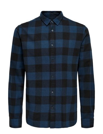 Onsgudmund Ls Checked Shirt Noos Blue ONLY & SONS