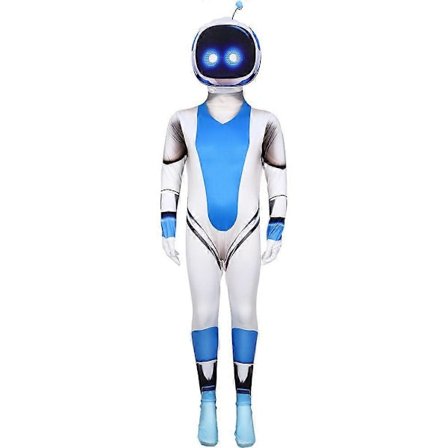 Astro Bot Cosplay Kostyme Jumpsuit Party Karnevalskostyme Bodysuit for Menn Kvinner