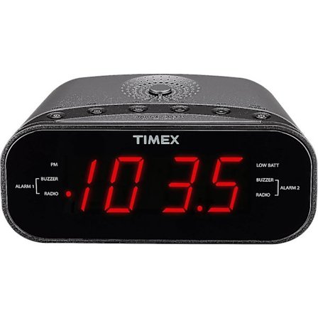 Kryc-timex väckarklocka för sovrum med am/fm-radio och 20 stationsförinställningar, med dubbla larm, insomningstimer, snooze, aux-högtalare och 