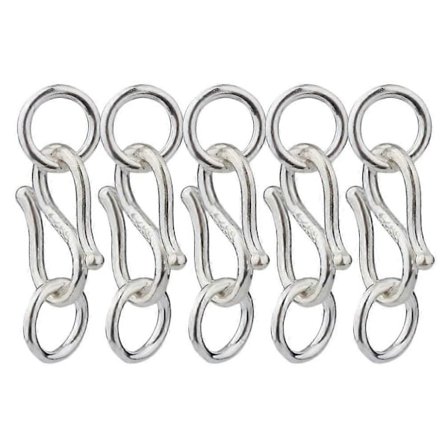 5 st S-krok Ögla Lås Smyckesanslutning Lås Silver S-Krok Lås DIY Armband Halsband Smyckestillbehör (LGL)