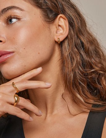 Enamel Copenhagen Hoops, Gianna Small - Gold - ONE SIZE