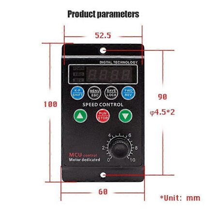 220V Enkeltfaset Input Trefaset Output Motordriver Frekvensomformer med Firecifret Digital