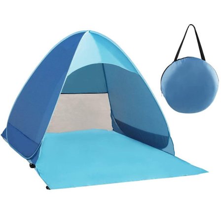 Bærbar strandtelt for solbeskyttelse på stranden og i hagen