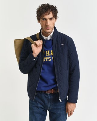 GANT - Quilted windcheater jakke til herre evening blue