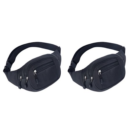 Midjeväska med flera fack Svart 2-pack