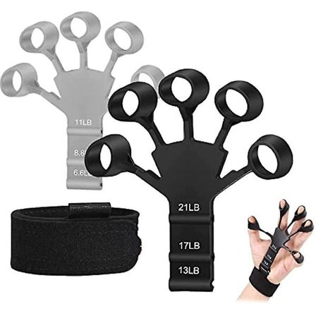 Fingerstärkare Finger Tränare, 6 Resistansnivåer Finger Tränare, Gitarr Styrketränare, Handterapi Och Träningsenhet