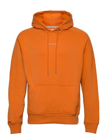 Micro Branding Hoodie Hettegenser Genser Oransje Calvin Klein Jeans