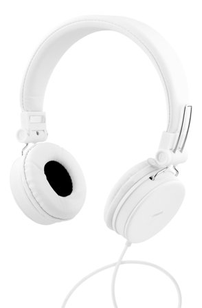STREETZ headset for smartphone, microphone, 1-button, 1,5m, white