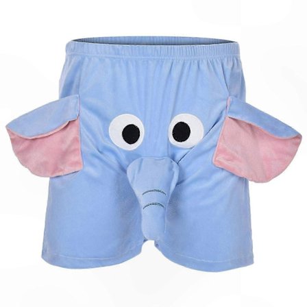 Retro mikrofiber boxershorts for menn med morsomt elefanttrykk, komfortabelt undertøy for menn, blå, størrelse 3XL