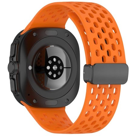Samsung Galaxy Watch Ultra 47mm Silikonarmband Ersättningsarmband med Magnetiskt Fällbart Spänne - Orange