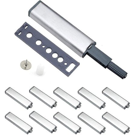 Dør Dæmper, 10 Styk Dæmper Buffer Tryk For At Åbne Lukning, Tryk For At Åbne System Dæmper Buffer Til Skabsdør Skuffe Lukning Med Magnetisk Bit Til 
