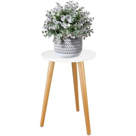 Innendørs Plantestativ - Trebord for Blomsterpotter, Moderne Hjemmeinnredning, 42 x 28cm (Hvit)