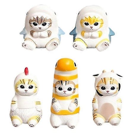 5 Typer Søde Haj Kat Pingvin Kylling Killing Legetøjsmodeller Dukker Blind Boks Ornamenter Samling