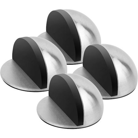 (Sølv) Sett med 4 dørstoppere med gummisåle, selvklebende dørblokk for å beskytte dører, vegger og møbler