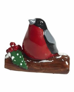 Deko Dompap på gren Rød