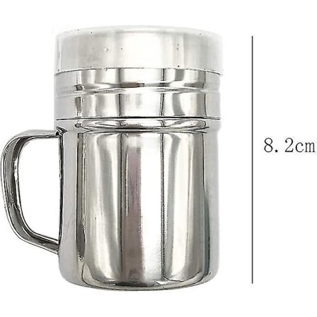 2 Pak Rustfrit Chokolade Shaker Stål Pulver Mel Sukker Salt