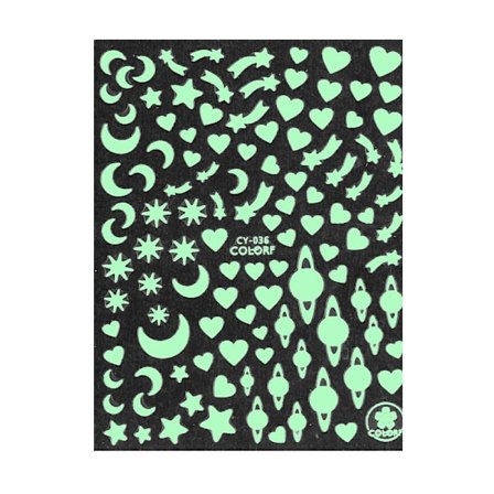 Klistermærker - Lys i UV lys - CY-036 - Til negle