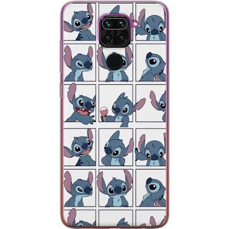 Kompatibelt Mobildeksel til Xiaomi Redmi Note 9 Illustrert rutemønster med Stitch i forskjellige ansiktsuttrykk i serieformat