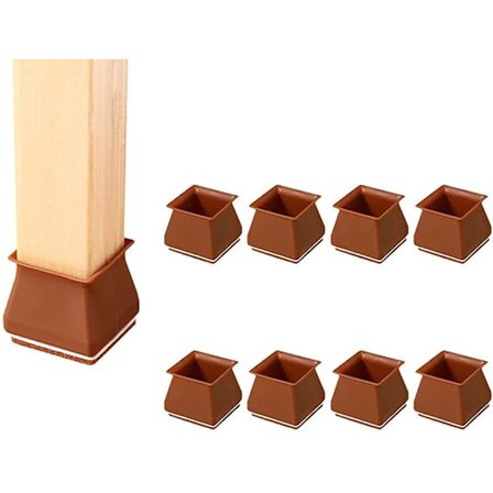 Tuolin jalka suojukset neliö ruskea silikoni tuolin jalat korkit 16 kpl liukumattomat jakkara jalka suojat korkit vapaa liikkuva pöytä jalka suojukset