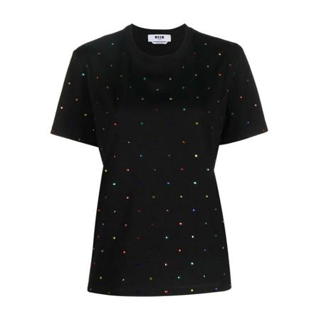 Msgm, T-Shirts Zwart, Dames, Maat:XS