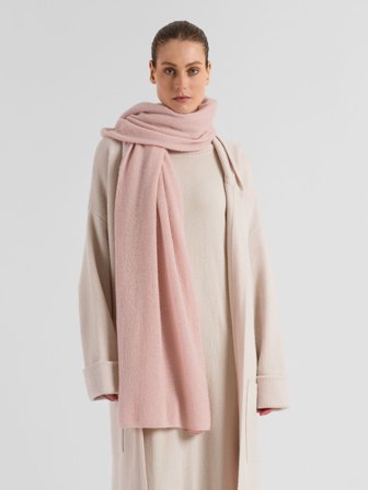 Kashmina - Florlett kashmirskjerf "Flow" - rose glow