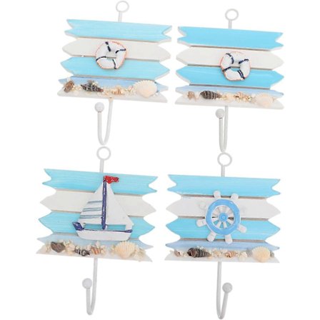 4 stk. Treknagger Baderomskrok Middelhavsstil Krok Rorkult Dekor Krok Vegg