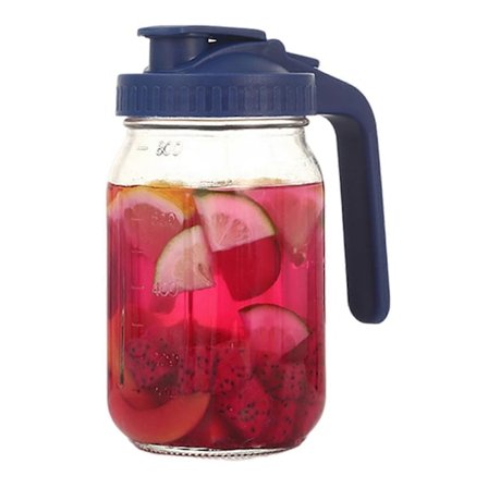 950 ml Lasinen Mason-kannu Käännettävällä Kannella ja Kaatonokalla - Tiivis Säilytyskannu Äidinmaidolle, Lasikannu Kylmälle Uutteelle ja Jäiselle 