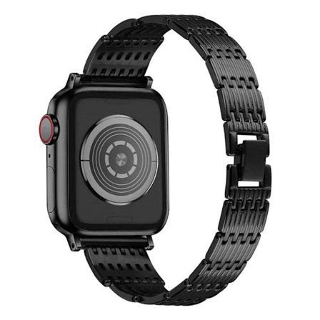 Apple Watch (45 mm) elegant klockarmband i rostfritt stål - Svart