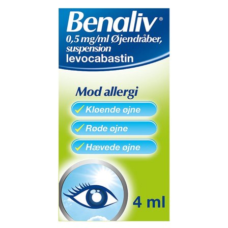 Benaliv Benaliv 0,5 mg/ml øjendråber, suspension 4 ml, Medicin & Pleje, Øjne, Øjendråber