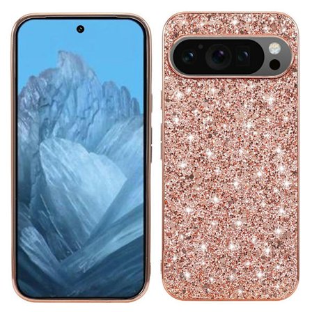 Google Pixel 10 / 10 Pro Skal Glitter Hybrid Roséguld
