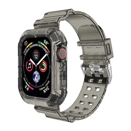 Apple Watch 42/44/45 mm stødsikker og gennemsigtigt armbånd