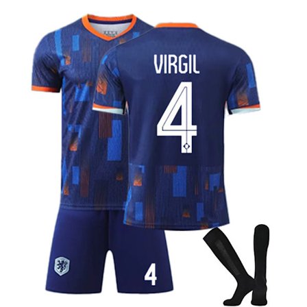 2425 Nederländerna bortaställ VIRGIL fotbollströja med strumpor