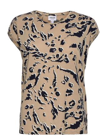 Vmava Plain Ss Top Aop Ga Color Beige Vero Moda