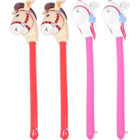 4 stk. Oppustelige Heste Kæpheste Børn Oppustelig Kæphest Legetøj Hestehoved Ballonner