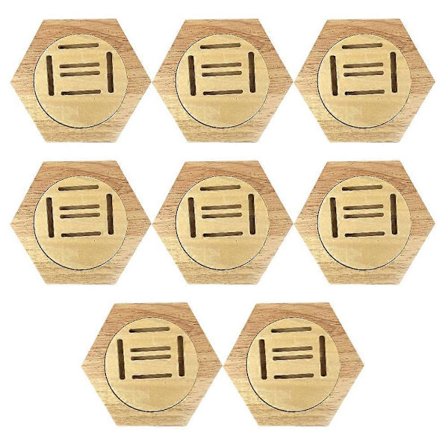 Enkel Medaljeholder i Træ Hexagonal Vægmedaljeholder Dekorativ Vægmontering Soveværelse og Dagligstue Med