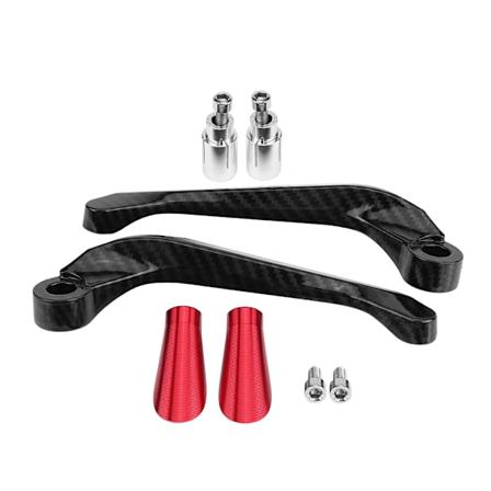 1 par karbonfiber motorsykkel bremse clutch spaker styrebeskyttelsesvern (rød)