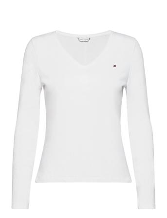 Regular Classic V-Nk Top Ls Langærmet T-shirt Hvid Tommy Hilfiger