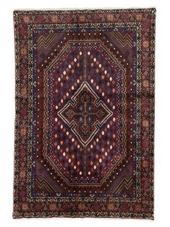 Handknuten Afshar Shahre Babak 130X188 Orientalisk Ullmatta Liten