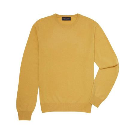 Brooks Brothers Cashmere Crew-Neck Sweater Gul, Herre