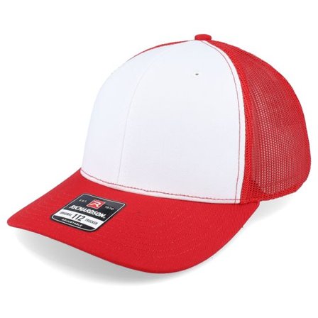 Richardson - Vit trucker Keps - 112 Alternate White/Red Trucker @ Hatstore