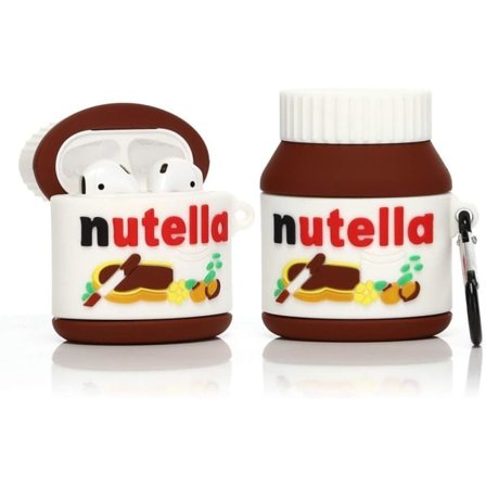 Søtt etui for Airpods 2. / 1. generasjon 2019/2016, 3D sjokolade silikonetui beskyttende støtsikkert deksel med nøkkelring for Airpods ørepropper