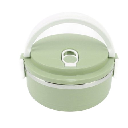 Rustfri stål isoleret madkasse med silikone åndbare huller Ergonomisk håndtag Mørkegrøn Bento Box til skole