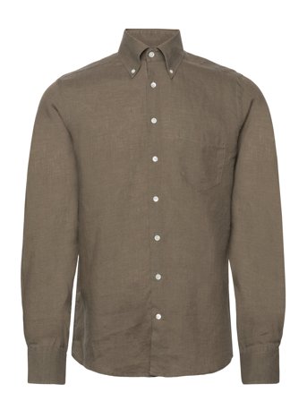 Jerry Shirt Tops Shirts Linen Shirts Khaki Green SIR Of Sweden