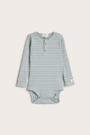 Newbie | Randig ribbad body | Turkos