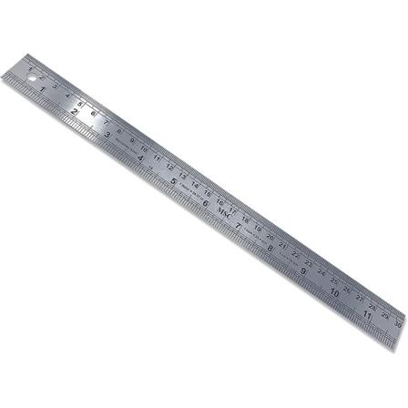 Ruostumattomasta teräksestä valmistettu särkymätön suora reuna metrinen mittanauha, ihanteellinen ompeluun (30 cm)