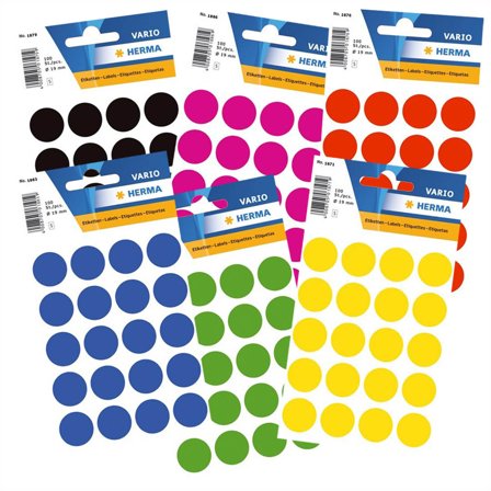 HERMA Rund selvklebende etikett Ø19mm 100-pk Gul