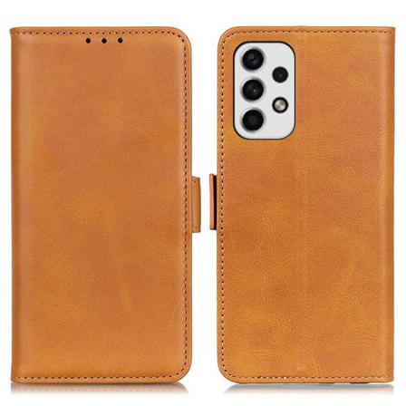 SKALO Samsung A23 5G Flip Cover m. pung i PU-læder - Lys brun Light brown