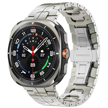 För Samsung Galaxy Watch Ultra 47mm Butterfly Spänne Titanlegering Klockarmband - Svart (FMY)